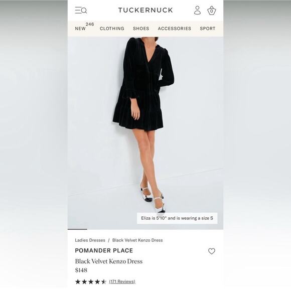 Tuckernuck Pomander Place Velvet Kenzo Dress Size Large Black Quiet Luxury Glam - Picture 12 of 13